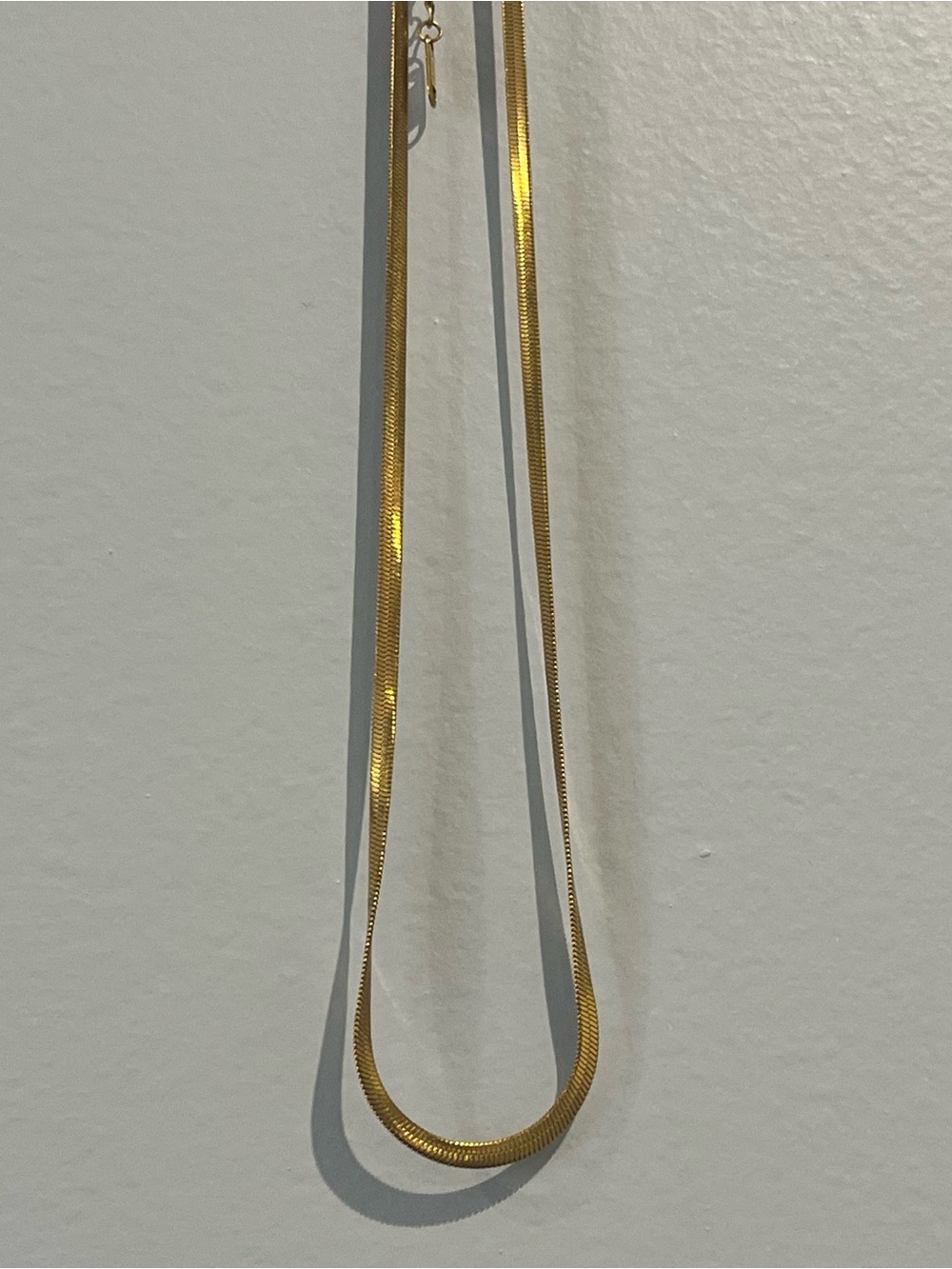 Gold Herringbone Necklace - Sleek Chain